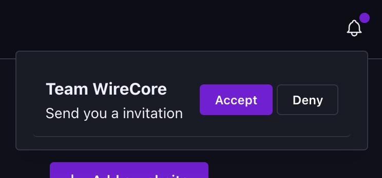 The invite notification